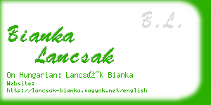 bianka lancsak business card